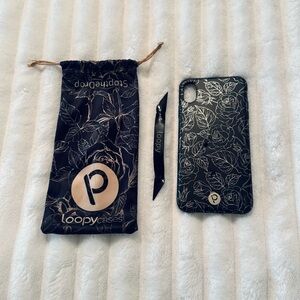 Black Gold Roses Loopy Case iPhone XS Max